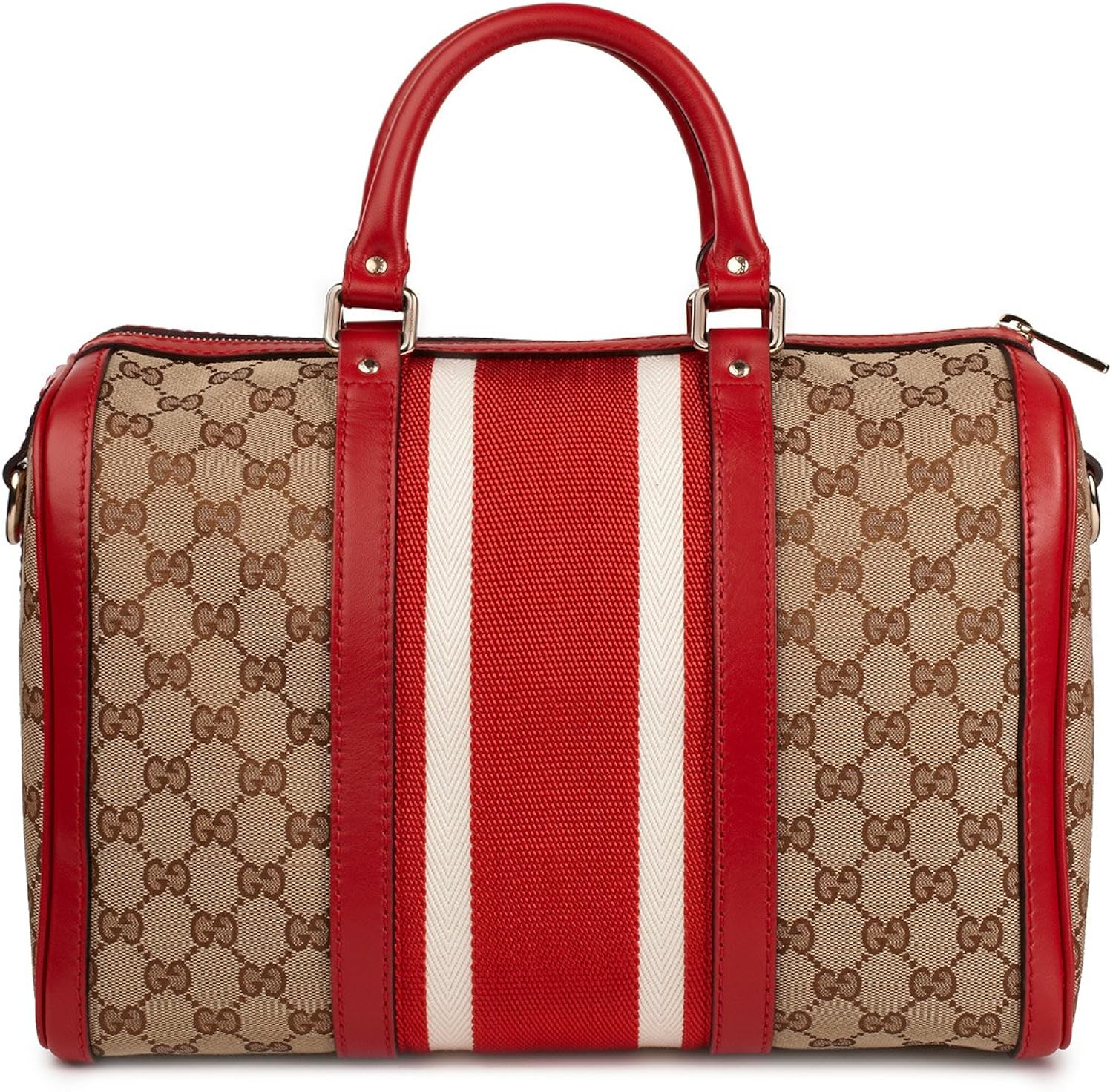 gucci red leather duffle bag