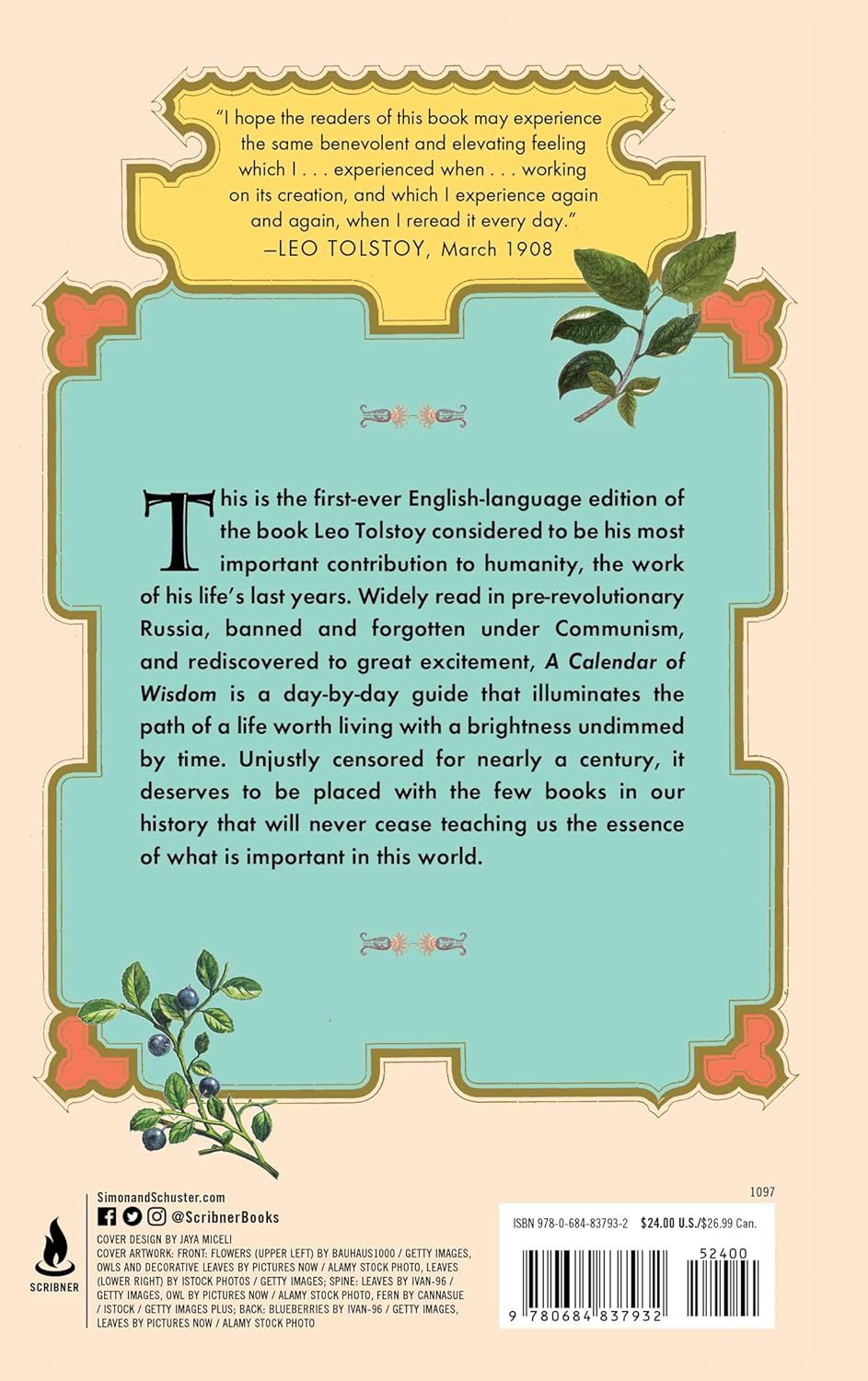 A Calendar Of Wisdom Daily Thoughts To Nourish The Soul Written And Selected From The World S Sacred Texts Tolstoy Leo Sekirin Peter Amazon In Books A Calendar Of Wisdom