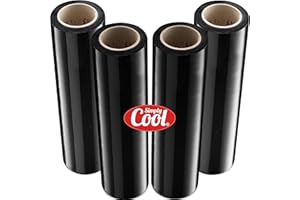 SIMPLY COOL Black Stretch Wrap Industrial Strength Extra Thick 4 Pack 17.5" 1100 SqFt 80 Gauge (20 Micron) Shrink Wrap Roll for Moving Supplies, Furniture, Pallets, Plastic Wrap for Packing, Stretch Film