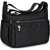 TEUEN Nylon Crossbody Bags for Women Waterproof Lightweight Large Travel Purses Multi-Pocket Pocketbooks Shoulder Bag