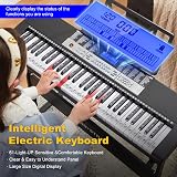 MUSTAR 61 Key Light-Up Keyboard Piano with Stand Stool Microphone Kit view 5