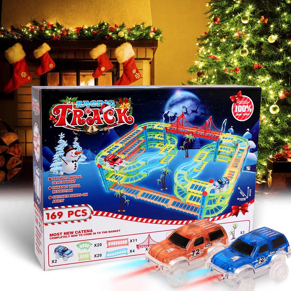 MAGIC GLOW TRACKS Paso a desnivel Twister Neon Glow Serie Circuito Coches