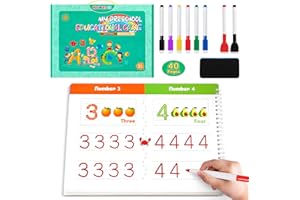 NOWRICH Toddler Preschool Learning Activities Handwriting Practice Book, 40 Pages Kindergarten Educational Workbooks, Autism Learning Resources, Montessori ABC Tracing Busy Books Toys Gifts for Kids Ages 3-5