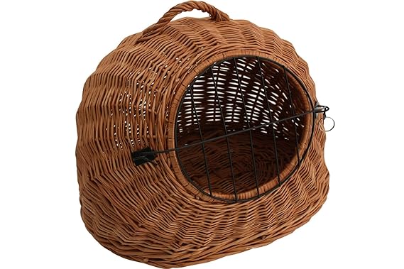 Katzenkorb Weide Katzenhöhle 50x45x40cm Transportbox Weidenkorb Katzenbox Katze