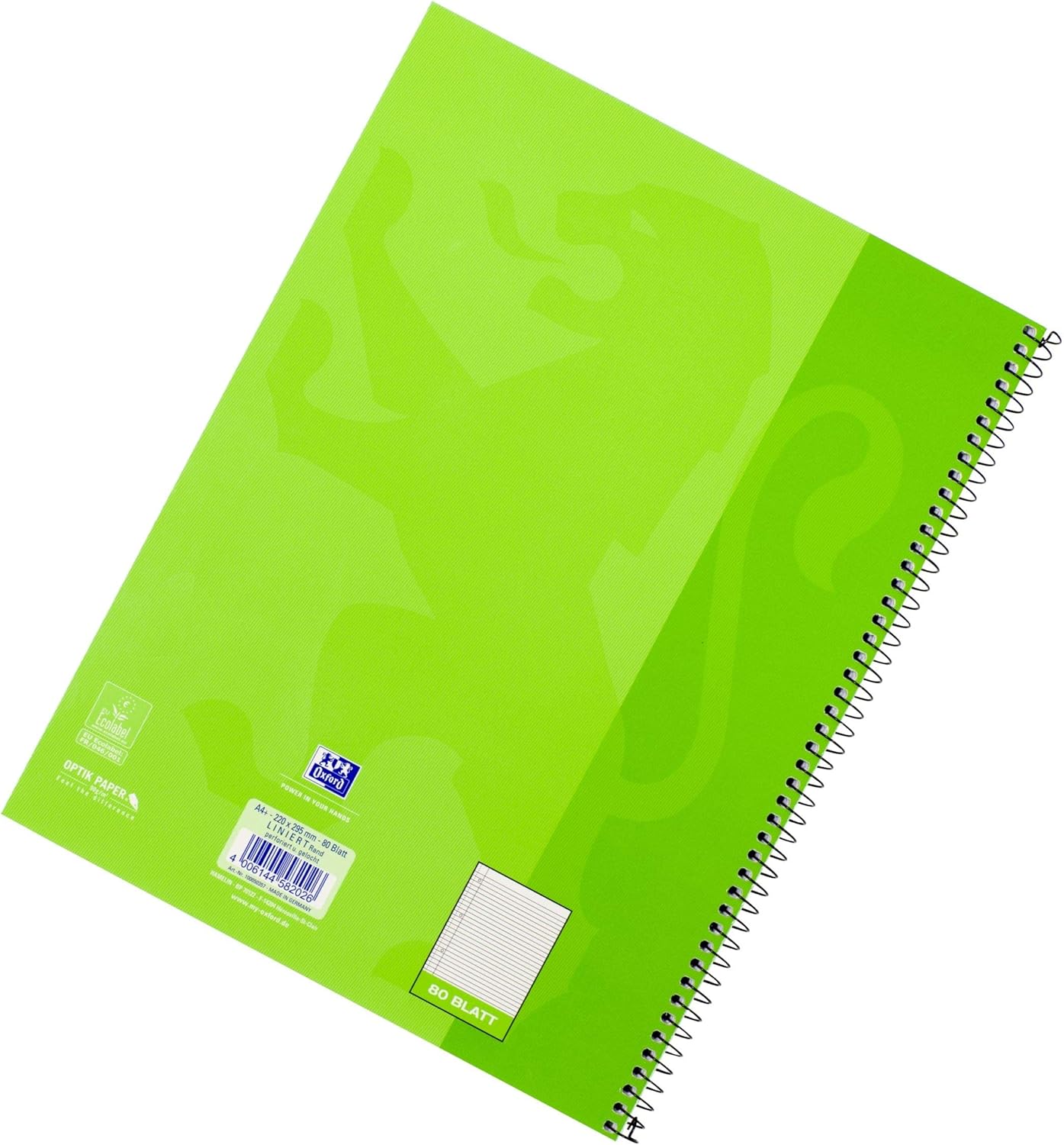 Oxford College Notepad School A4 Squared with Double Margin, 80 Sheets Ruling - Ruled with Margin Left Pack of 10 Light Green - Image 4
