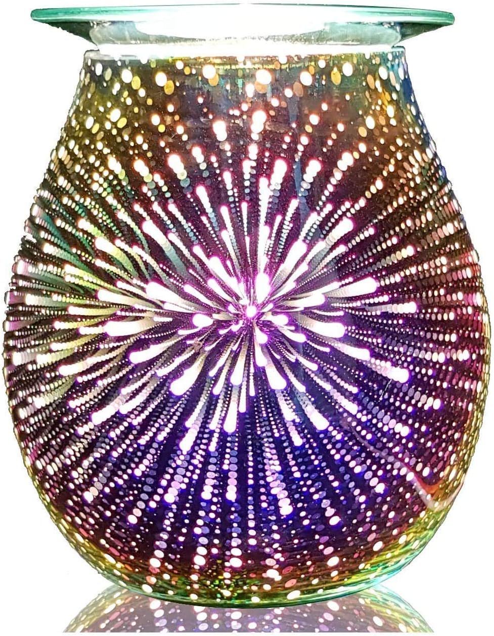 Skin Radiance Wax Melt Burners Light in 3D Starburst Design (spare bulb included + Warranty) - Plug in Electric Wax Burner for Wax Melts, Oil Burner & Oil Diffuser
