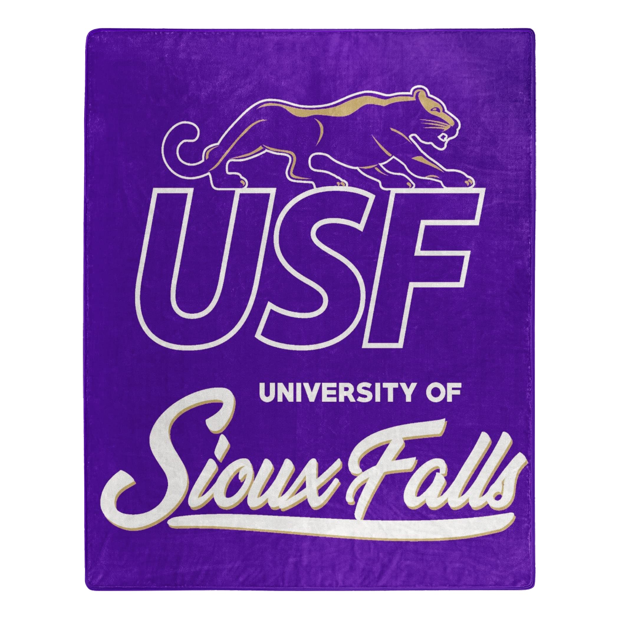 Northwest NCAA Sioux Falls Cougars Unisex-Adult Raschel Throw Blanket, 50" x 60", Signature Image