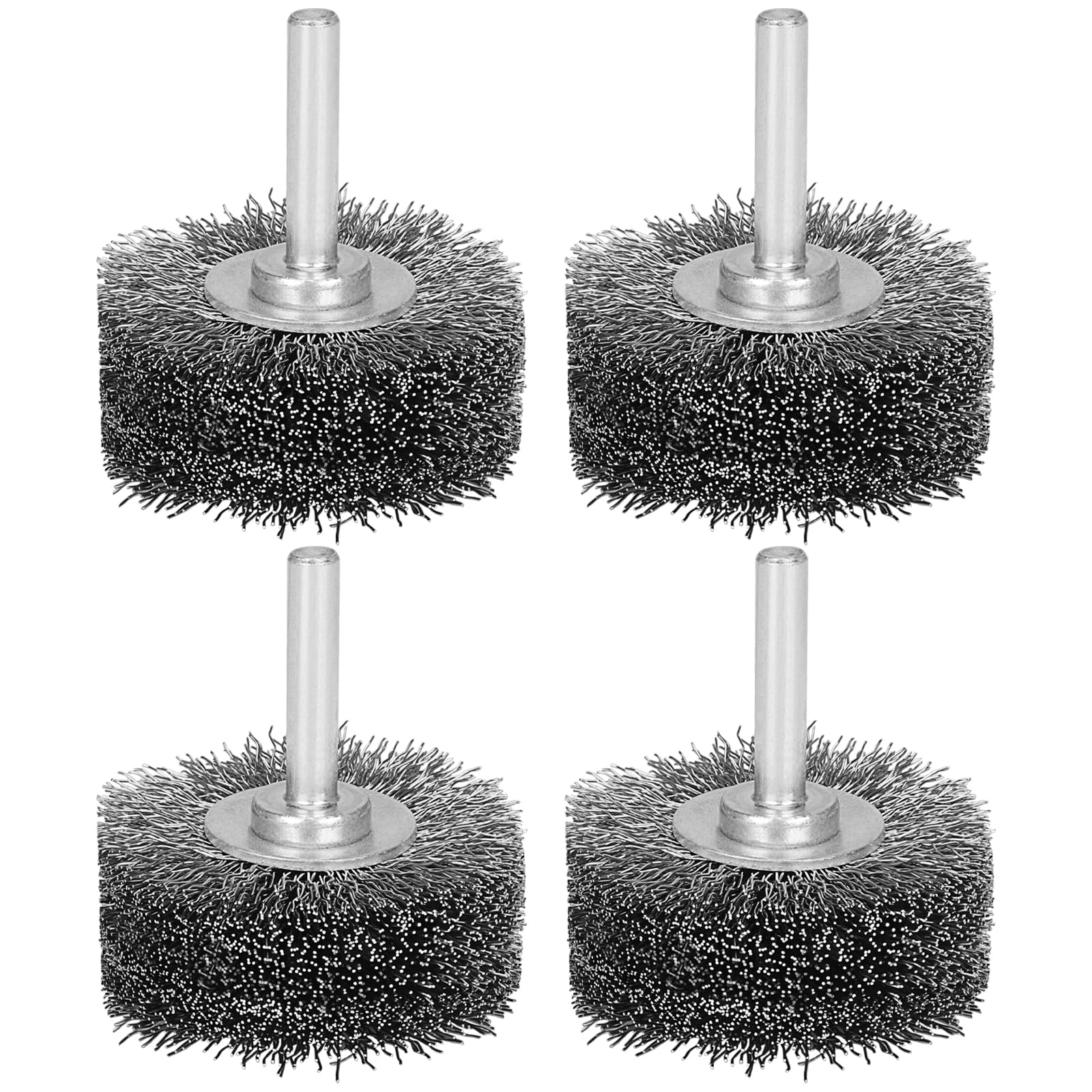 SI FANG 2 Inch Wire Brush Wheel for Drill Attachment, 0.0118" Coarse Stainless Steel Wire 3/4" Face Width Heavy Duty Rotary Scratch Brushes, Metal Removal Rust & Stripping (4PCS Drill Wire Brush)