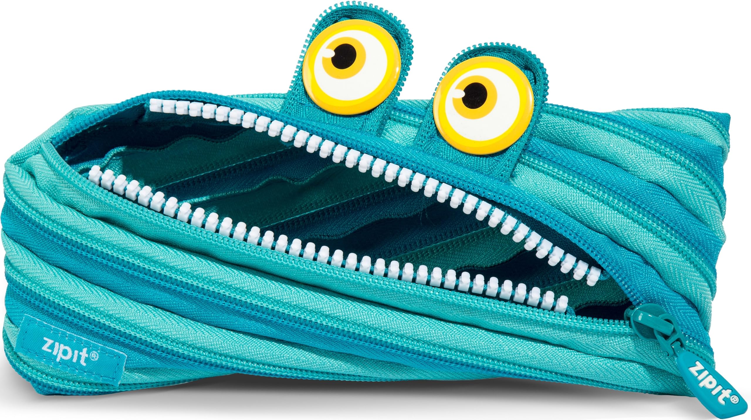 ZIPIT Wildlings Pencil Case for Kids, Cute Zipper Pouch for Boys Girls and Teens, Stationery Bag for School ,Blue