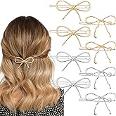 8 Pcs Metal Bow Hair Clips Chic Bows Hair Pins Elegant Cute Hair Barrettes Simple Minimalist Headwear Styling Accessories for Women Girls