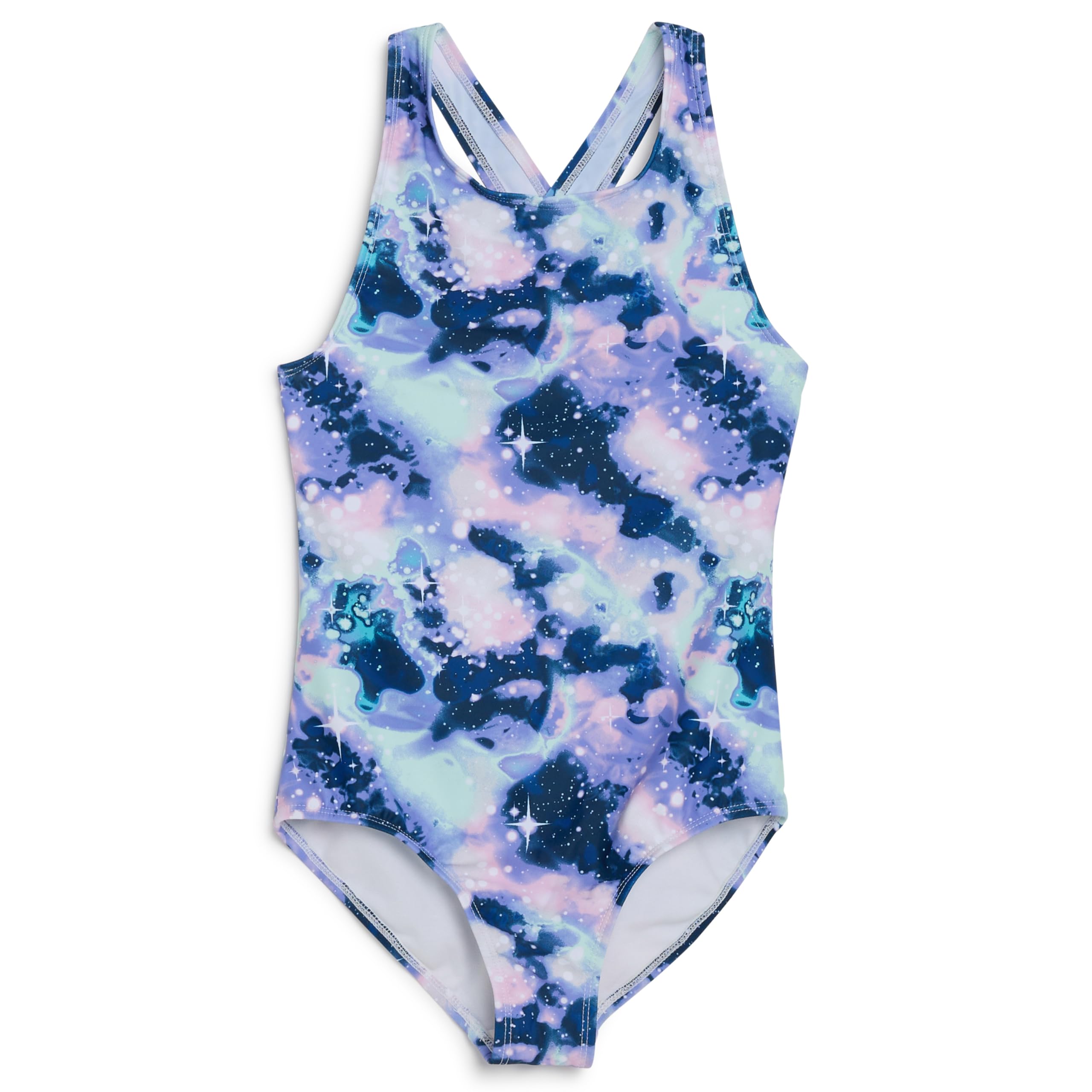 Photo 1 of Lands' End Girls' Swimwear UPF 50 One Piece Swim Suit, Periwinkle