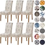 HZDHCLH Chair Covers 6 PCS Stretch Removable Washable Short Dining Protector view 1