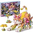 JOJO&Peach Creator Flower and Cat Animal Toy Building Set, Collectible Building Toy, Valentine's Day Gifts for Kids & Adults,