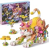 JOJO&Peach Creator Flower and Cat Animal Toy Building Set, Collectible Building Toy, Valentine's Day Gifts for Kids & Adults,