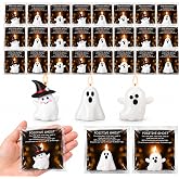 Conelist 24 Sets Halloween Mini Positive Ghost Party Favors Ghost Candles | 1.6 x 2.8'', Cute Ghost Burning Candles with Posi