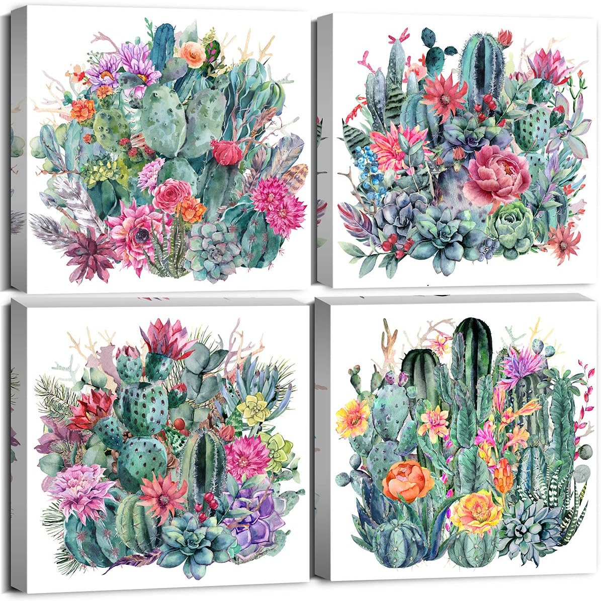 Cactus Wall Art Decor Canvas Prints Succulent Plant for