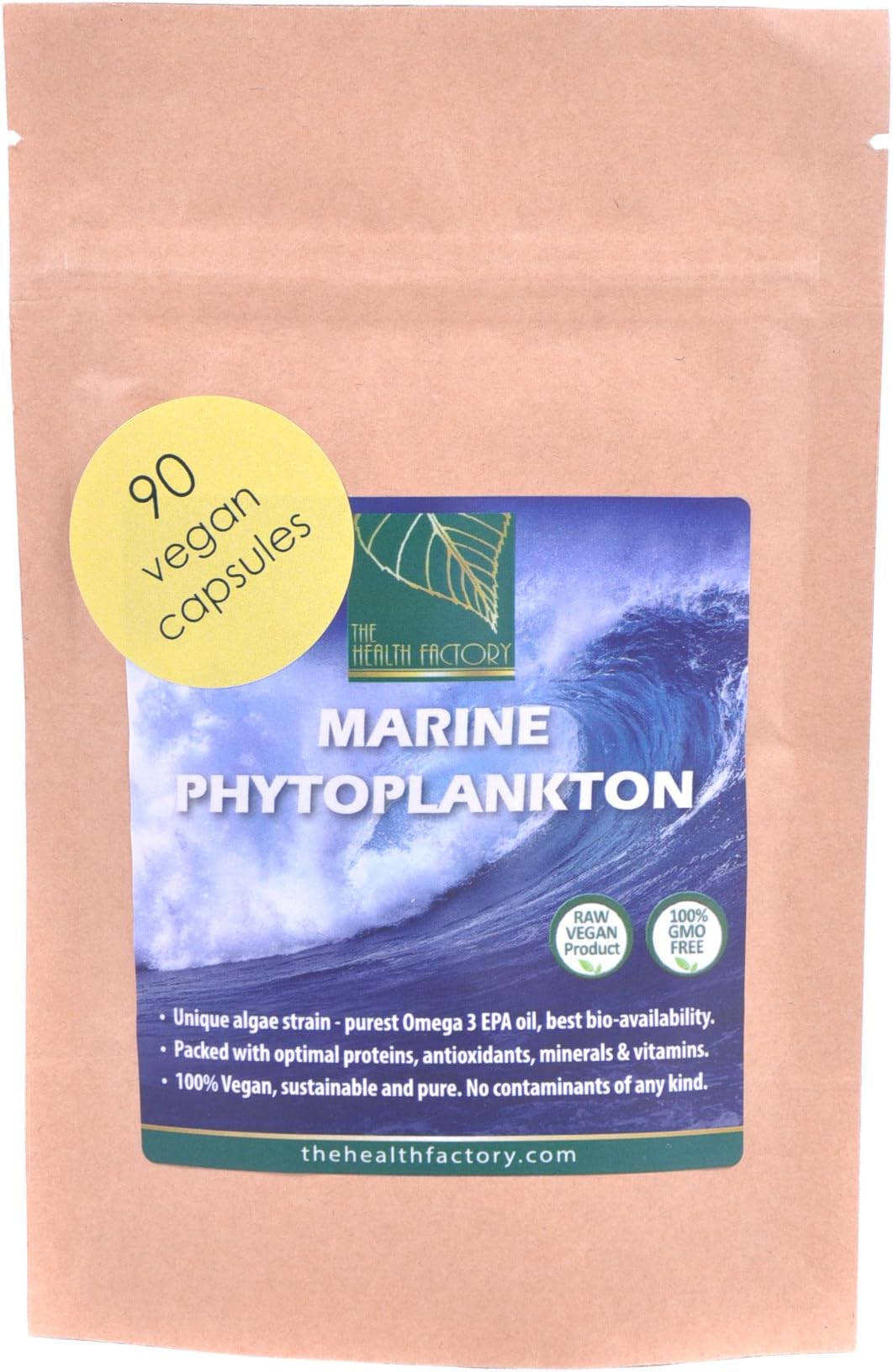 Marine Phytoplankton Capsules | 90 Capsules | Ultra Premium Quality | Grown in a Glass Tubed Bioreactor | Nature's Original Superfood Source of Essential Fatty Acids
