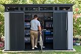 Keter Artisan 11x7 Resin Outdoor Storage Shed Kit Grey Black Garden Tools Patio view 4
