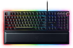 Razer Huntsman Elite Gaming Keyboard: Fast Keyboard Switches - Clicky Optical Switches - Chroma RGB Lighting - Magnetic Plush