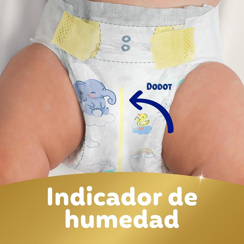 Fraldas para bebês sensíveis dodot tamanho 2 (4-8 kg), 240 fraldas + 1 pacote de 40 lenços umedecidos grátis total aqua care, proteção ideal para a pele da dodot, pacote mensal