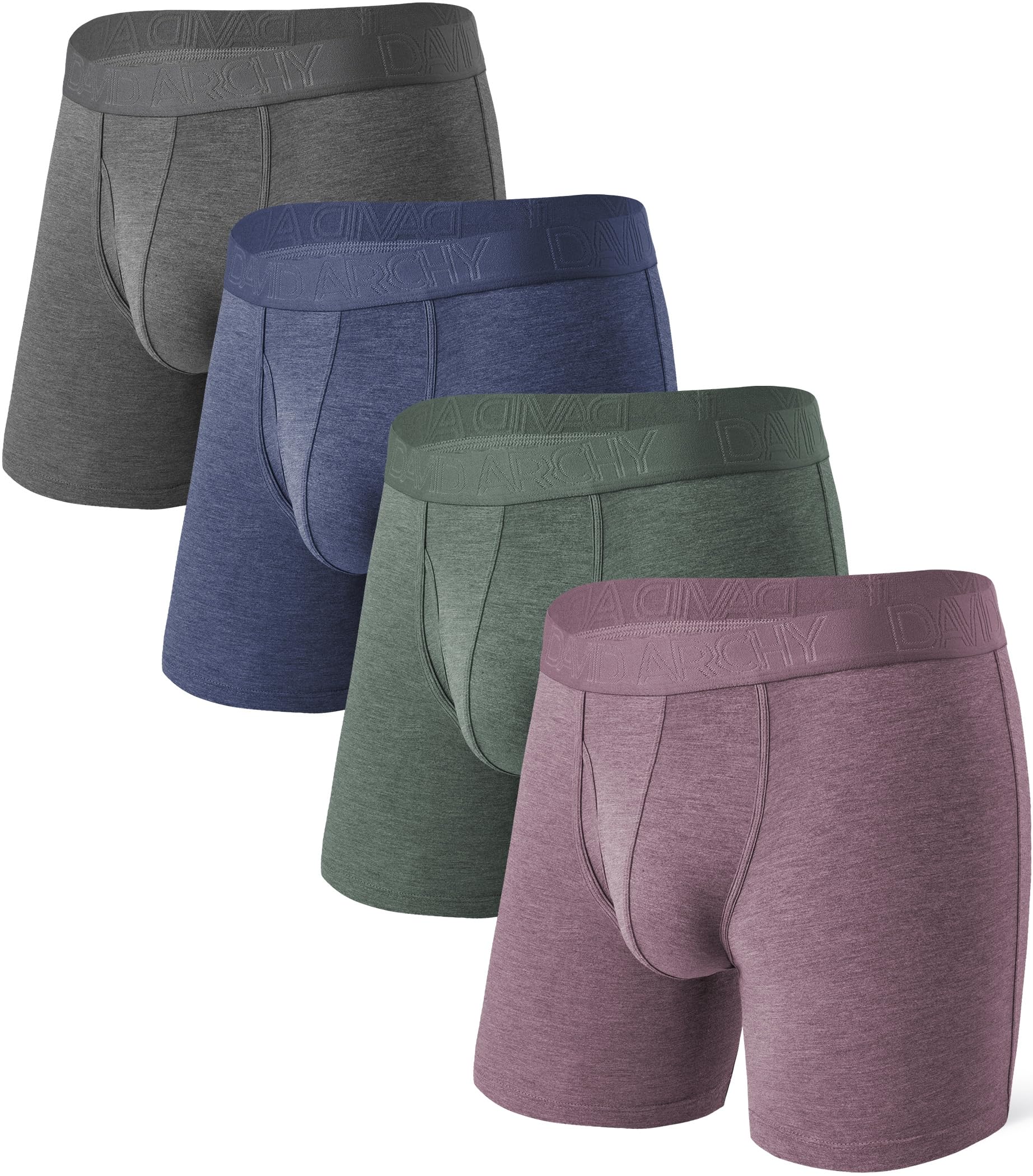 Photo 1 of ****ONLY ONE *****DAVID ARCHY Mens Underwear Cooling Rayon Boxer Briefs Breathable Soft Moisture-Wicking with Fly Underwear for Men 4 Pack Large