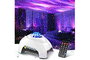 HODANS Northern Galaxy Light Aurora Projector with 33 Light Effects, Night Lights LED Star Projector for Bedroom Nebula Lamp, Remote Control, White Noises, Bluetooth Speaker for Parties(White)