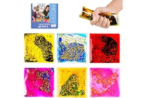 Onyoloy Sensory Soft Gel Liquid Toys: Water Sensory Fidget Toys Square Sensory Toys for Autistic Children 6-Pack