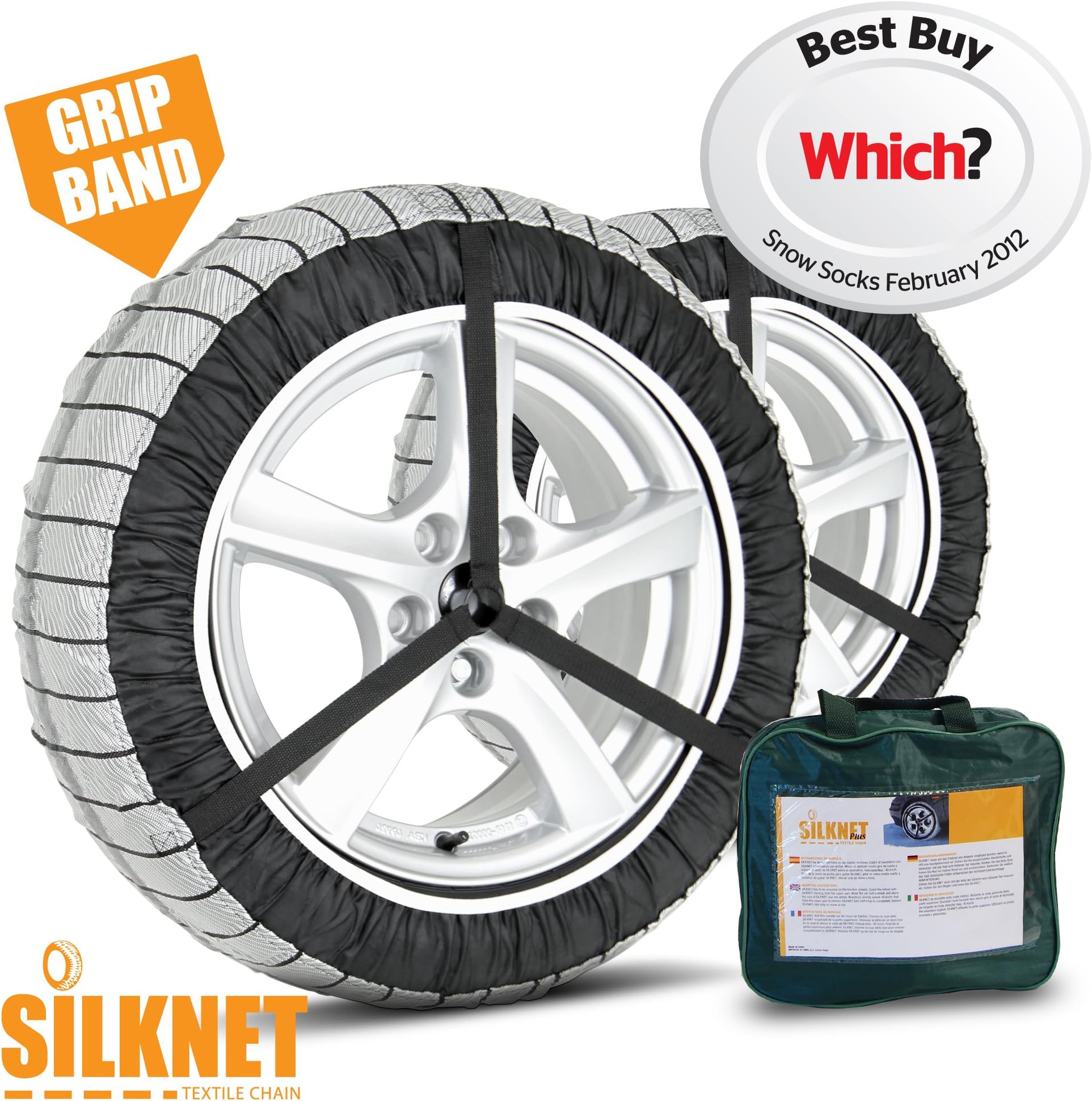 Silknet Snow Socks - Size 70 - Awarded 'Which Best Buy' - Universal To Fit 215/55 R16, 225/50 R17 and More