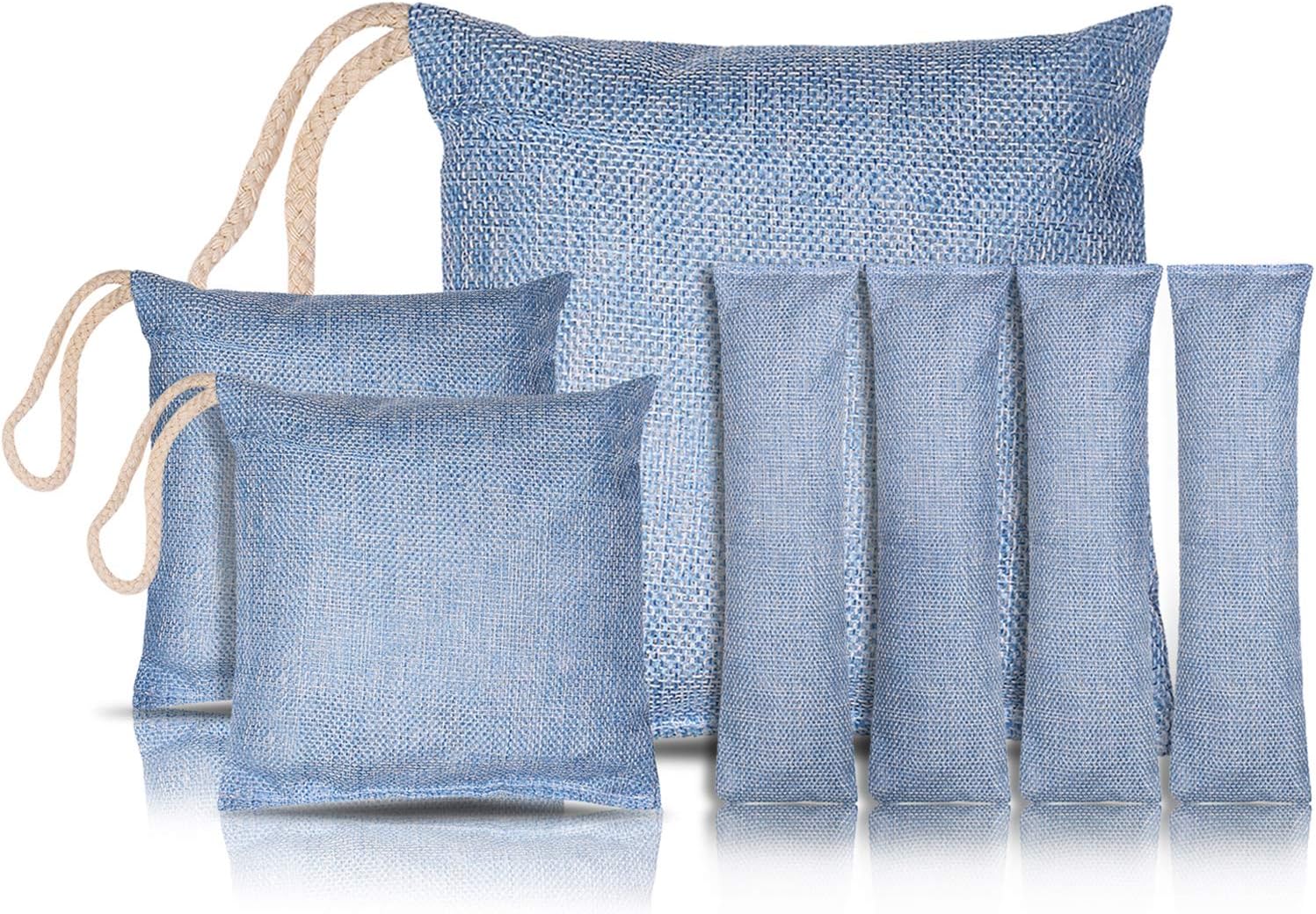 Sunwing Activated Bamboo Charcoal Bags Odor Absorber 7 Pack (1x500g,2x200g,4x75g), Natural Shoe Deodorizer, Air Purifiers for Home, Kitchen or Closet