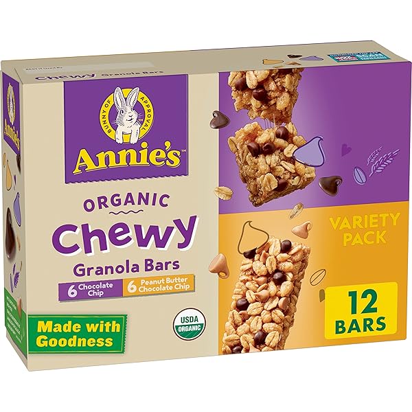 ANNIE’S ORGANIC CHEWY GRANOLA BARS, PEANUT BUTTER CHOCOLATE CHIP, 12 CT