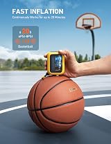 AstroAI Portable Electric Ball Pump with LCD Display, 5 Presets, 6L/min view 3