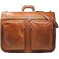 Floto Leather Venezia Garment Bag Suitcase Luggage Carryon (Tobacco Brown)