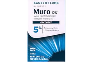 BAUSCH + LOMB Muro 128 5% Sodium Chloride Hypertonicity Ophthalmic Ointment, 2 x 0.125 Oz (7 g Total)