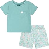 Hurley Baby and Toddler Boys' Soft Basic Cloud Slub T-Shirt and Shorts 2-Piece Outfit Set