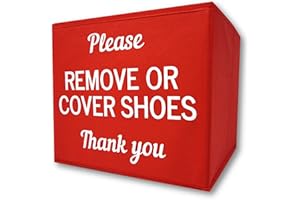 RE GOODS Shoe Cover Box | Disposable Shoe Bootie Holder For Realtor Listings and Open Houses, Please Remove Your Shoes Sign, Real Estate Agent Supplies