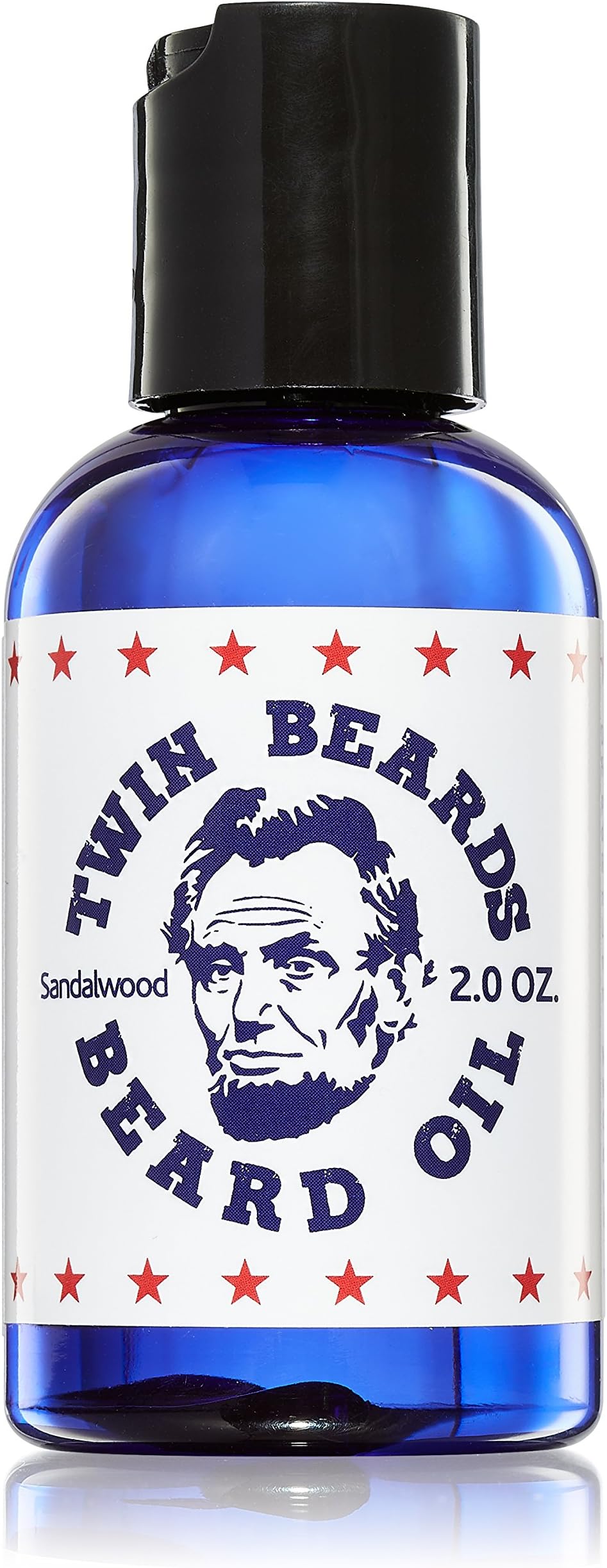 Twin Beards Sandalwood Natural Beard Oil for Men | Vitamin E for Healthy Skin Care | Conditions for a Soft & Full Beard | Sandalwood & Jojoba Oil | 2 Oz U.S.A