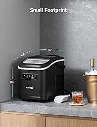 HiCOZY Countertop Ice Maker with Handle, Ice in