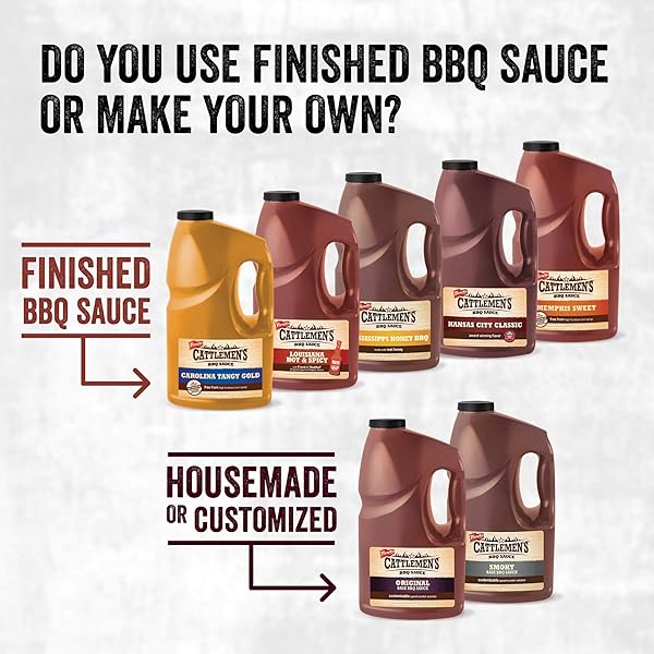 CATTLEMEN’S KENTUCKY BOURBON BBQ SAUCE, 1 GAL – ONE GALLON JUG OF KENTUCKY BOURBON BARBECUE SAUCE TO FLAVOR RIBS, CHICKEN, PORK, STEAK AND MORE