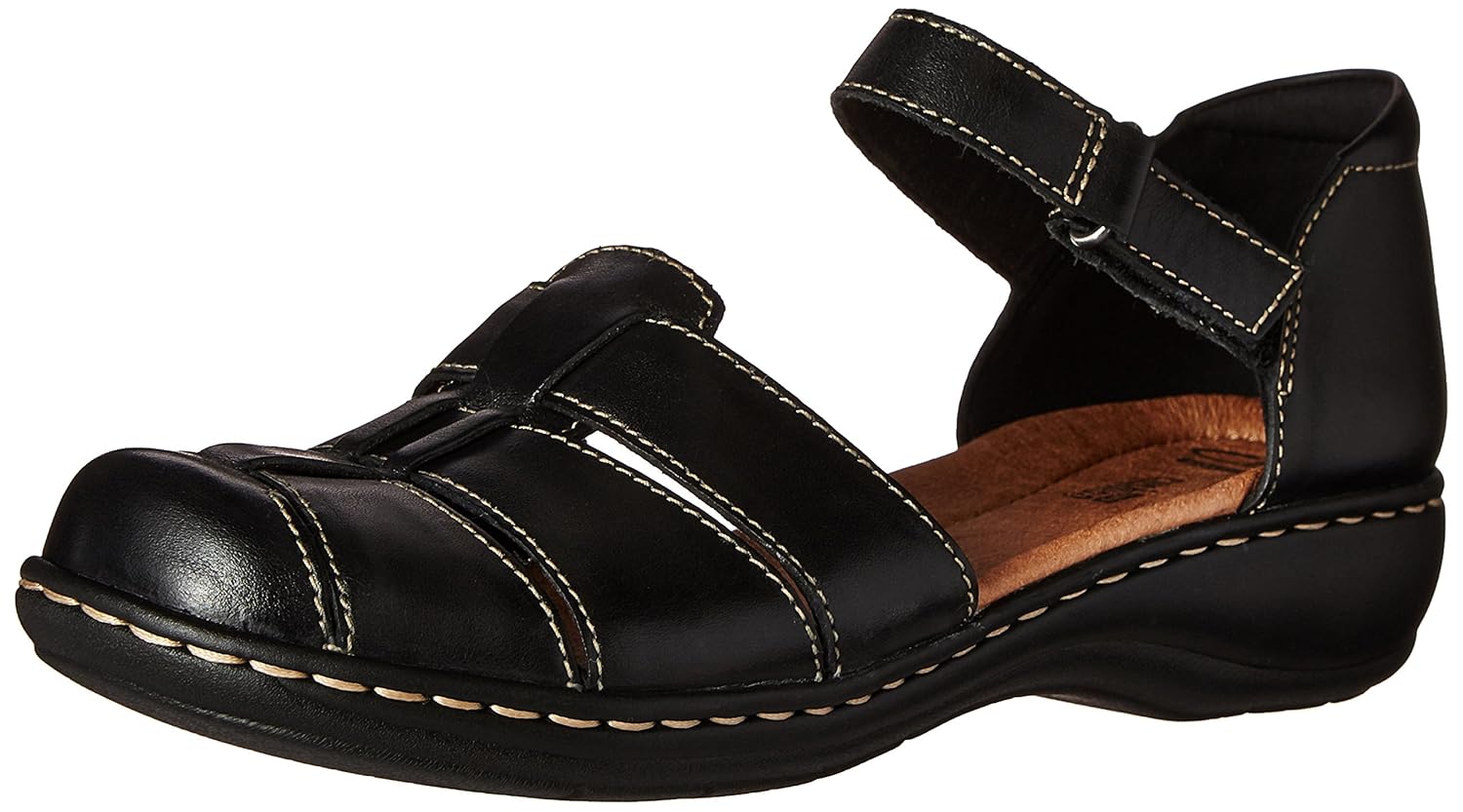 Clarks Women s Leisa Wave Fisherman Sandal Black 7 W US | eBay