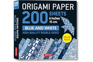Origami Paper 200 sheets Blue and White Patterns 6 (15 cm): Double Sided Origami Sheets Printed with 12 Different Designs (In