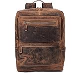 Leather backpack purse rucksack laptop bag for women and men travel hiking travel essential shoulder camping Premium buffalo leather bag by KPL