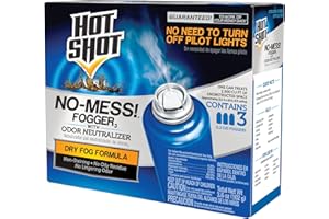Hot Shot No-Mess! Fogger With Odor Neutralizer 3 Count-1.2 Ounce Cans, Kills Hidden Bugs, No Need To Turn Off Pilot Lights