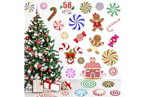 JOY BANG Joy Day 18 Pieces Peppermint Floor Decals Stickers for Christmas Candy Party Decoration Supplies Xmas Candy Land Party Decor Decals for Floors, Windows, Counters and Walls