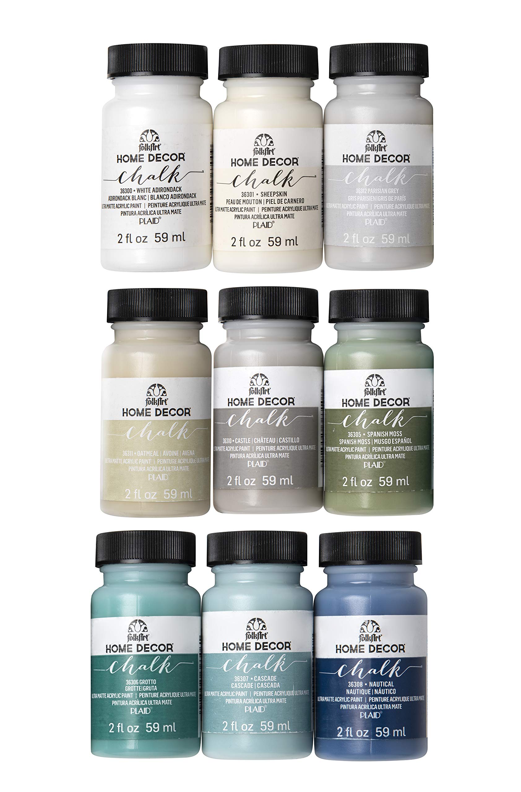 Galleon Folkart Home Decor Chalk Finish Paint Set 2 Ounce
