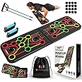 Push Up Board with Sit up Stand. Multifunctional Push Up Board with Resistance Bands, portable exercise equipment, Strength Training Equipment, Push Up Handles for Perfect Pushups, Home Fitness for Men