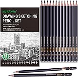 MUJINHUA Professional Drawing Sketch Pencils Set, 15 Pieces Drawing Graphite Pencils(12B, 10B, 8B, 6B, 5B, 4B, 3B, 2B, B, HB,