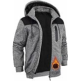 Xsylxgc Hoodies for Men Heavyweight Sherpa Lined Jackes Full Zip Fleece Winter Jacket