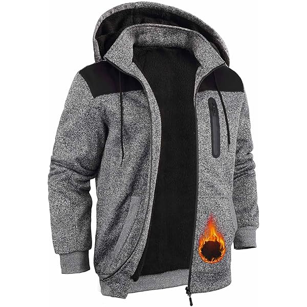 Xsylxgc Hoodies for Men Sherpa Lined Jackes Heavyweight Full Zip