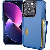 Smartish® iPhone 14 Pro Wallet Case - Wallet Slayer Vol. 1 [Slim + Protective] Credit Card Holder - Drop Tested Hidden Card Slot Cover Compatible with Apple iPhone 14 Pro - Blues on The Green