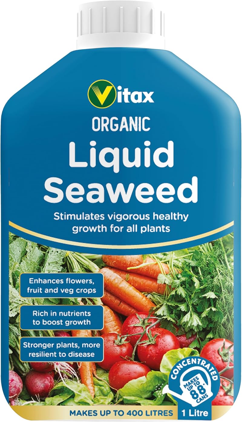 Vitax Organic Liquid Seaweed Concentrate 1L for Plants Flowers Fruit Vegetables
